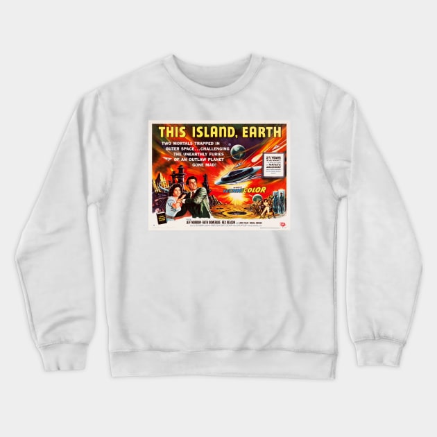 THIS ISLAND, EARTH 1955 Sci Fi Classic Cinema Vintage Movie Crewneck Sweatshirt by vintageposters